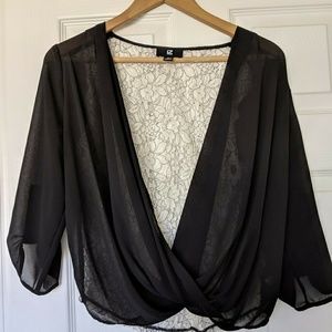 Black lacy sheer top